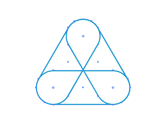 AI制作圆角三角形图标教程