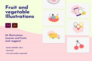 水果和蔬菜插图