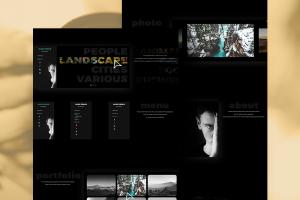 摄影作品集（摄影师）深色主题网站模板