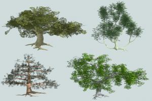 低多边形树木3D模型