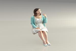 女性坐姿3D模型