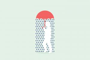 雨伞下的人插图