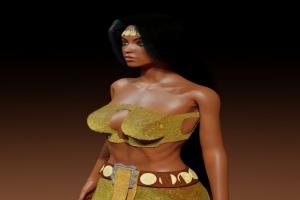 非洲印第安美女3D模型