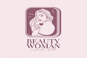 美丽女性侧颜Logo矢量图
