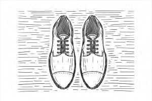 素描皮鞋插图