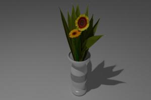 简易向日葵插花3D模型