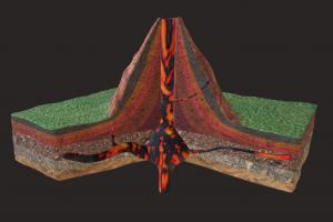 火山剖面3d模型