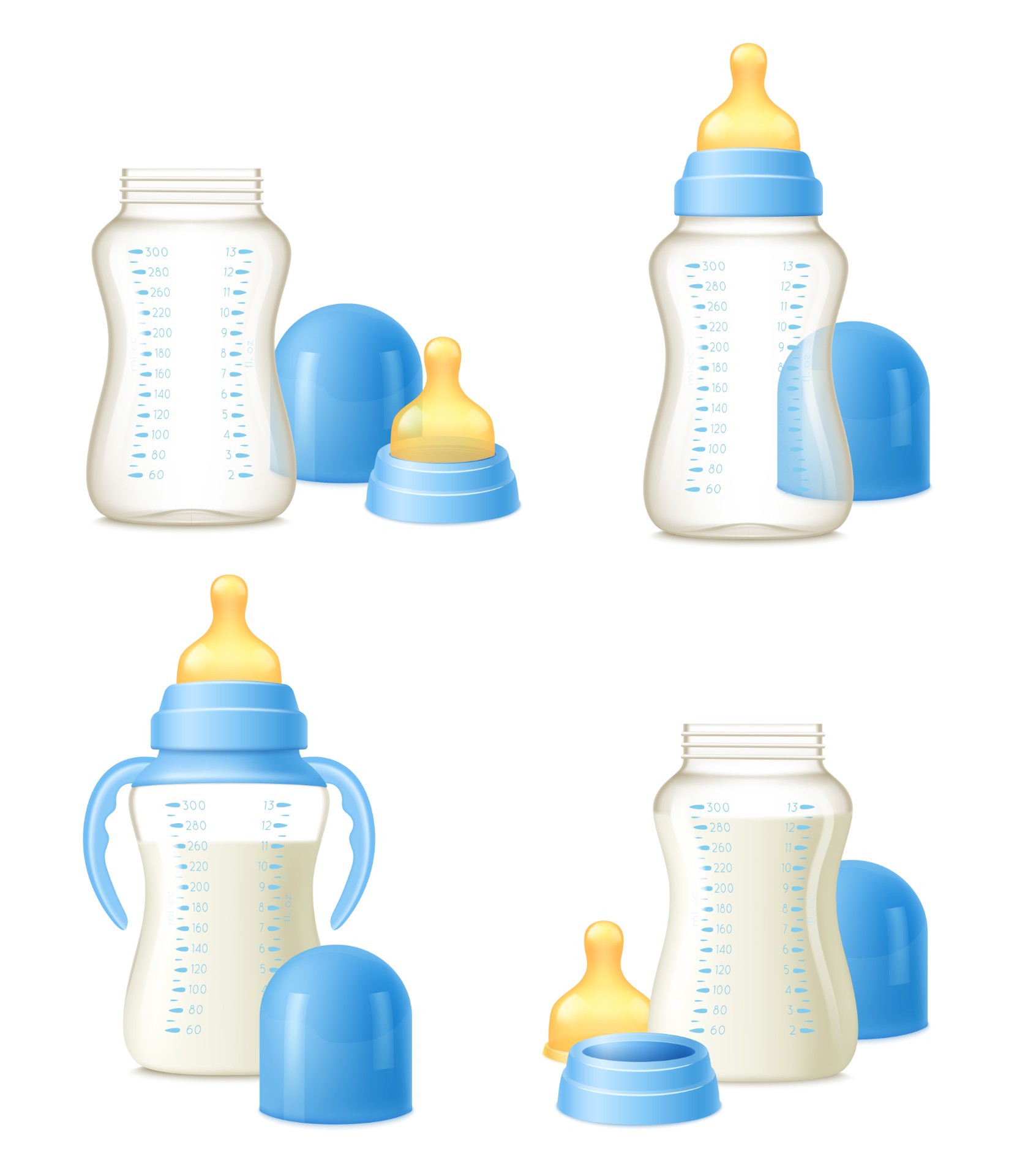 矢量集婴儿奶瓶插画图片素材_ID:124528116-Veer图库