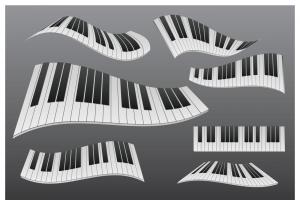 风格化波浪钢琴设计插图