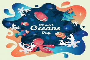 世界海洋日动物模板插图