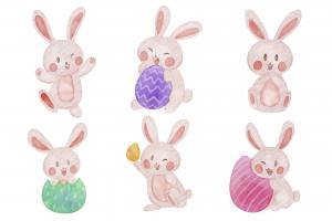 可爱的复活节兔子插图