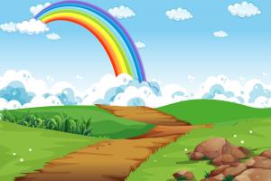 草原与彩虹插图