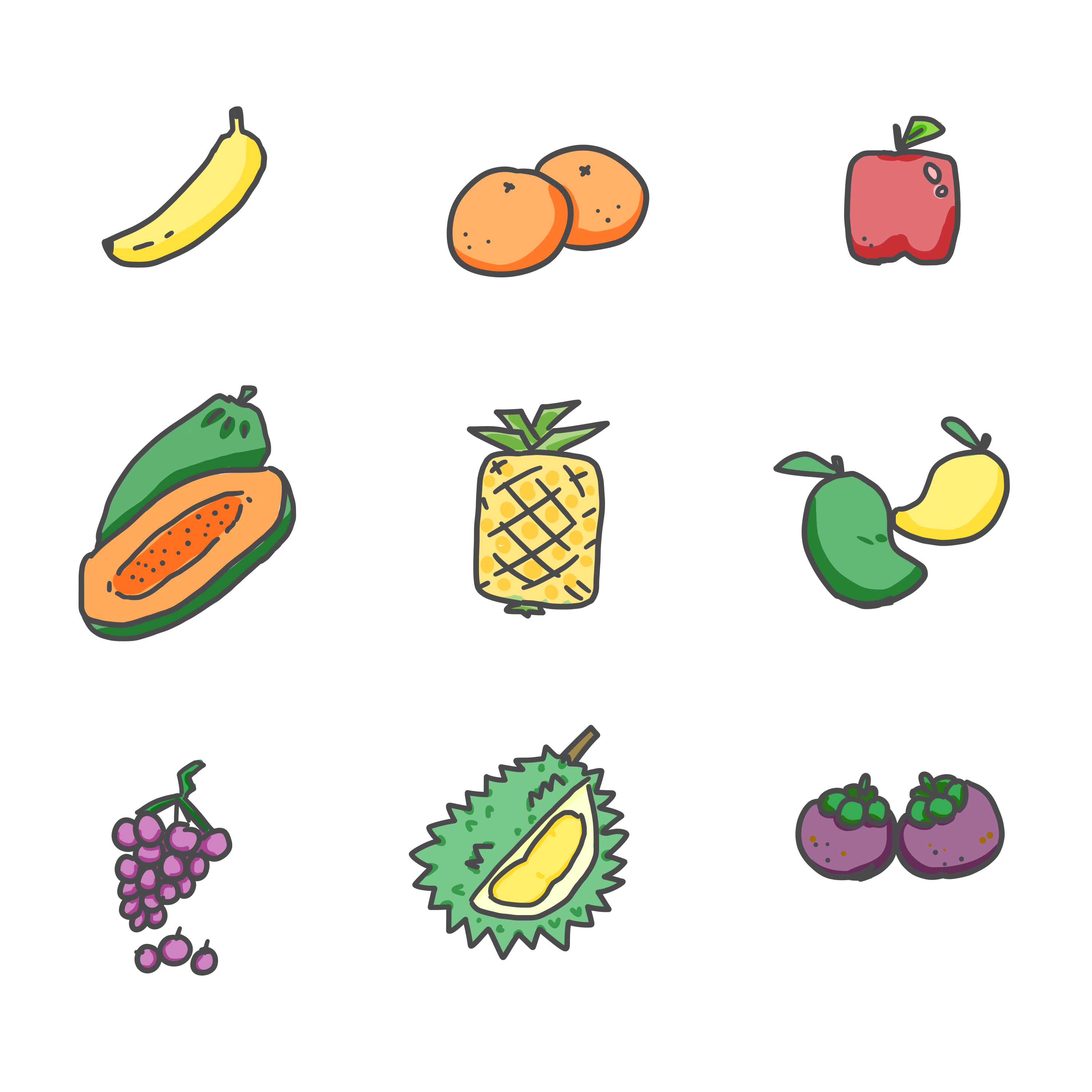 热带水果集. 木瓜石榴香蕉、菠萝猕猴桃和芒果等热带水果的收藏 向量例证 - 插画 包括有 异乎寻常, 新鲜: 253071617