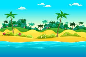 热带度假小岛插画