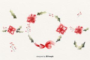 红色花环设计插图