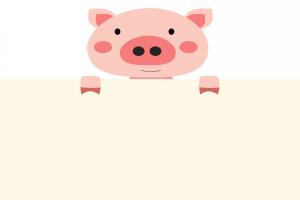 猪与文本框插图