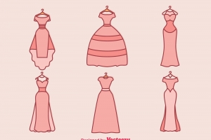 粉色婚纱设计插图