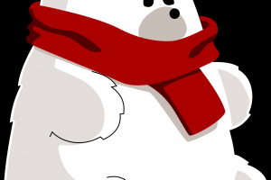 戴围巾的北极熊插图