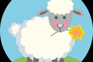 叼着花的羊插图