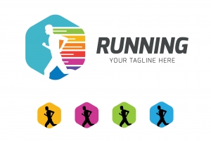 跑步logo设计运动