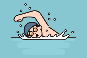 卡通游泳运动员图片