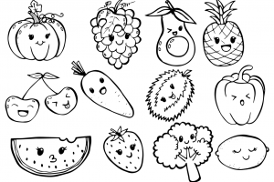 卡通蔬菜水果插图