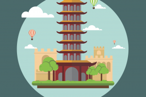 中国传统寺庙插图