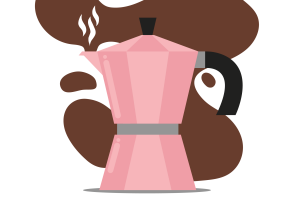 粉色热咖啡壶图标