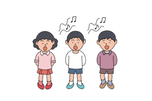 三个唱歌的小朋友插图