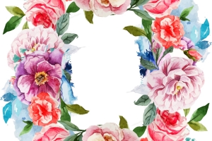牡丹玫瑰花环插图
