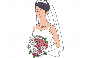 拿着捧花的新娘插图