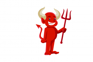 红色卡通小恶魔插图