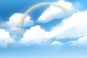 蓝天上的彩虹插图