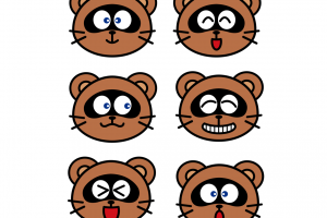 浣熊卡通表情插图
