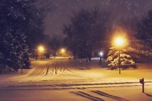 冬季夜晚的街道