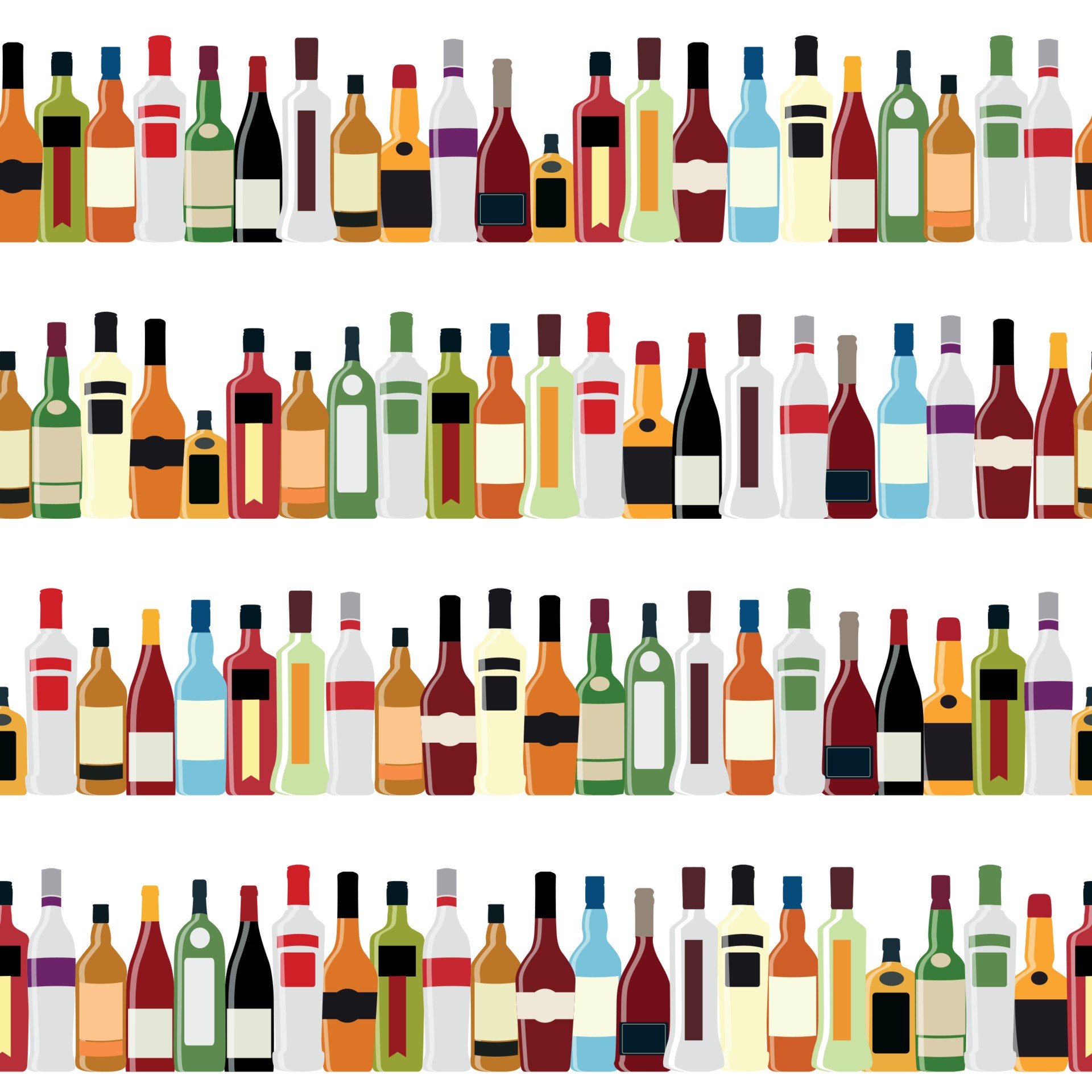 酒瓶剪影图案插图 酒瓶 剪影 图案 啤酒 红酒 饮料 葡萄酒 玻璃瓶 酒 瓶子 插图 扁平化插图 北极熊素材库