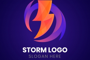 炫酷闪电logo标志图片