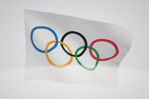 奥运五环国旗模型