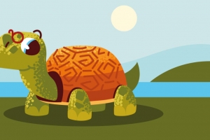 绿色小乌龟绘本插画