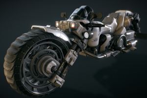 游戏科幻摩托车3d模型