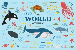 2022年世界海洋日主题插画