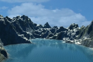 蓝色山水景观3D模型