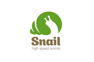 蜗牛主题抽象logo设计
