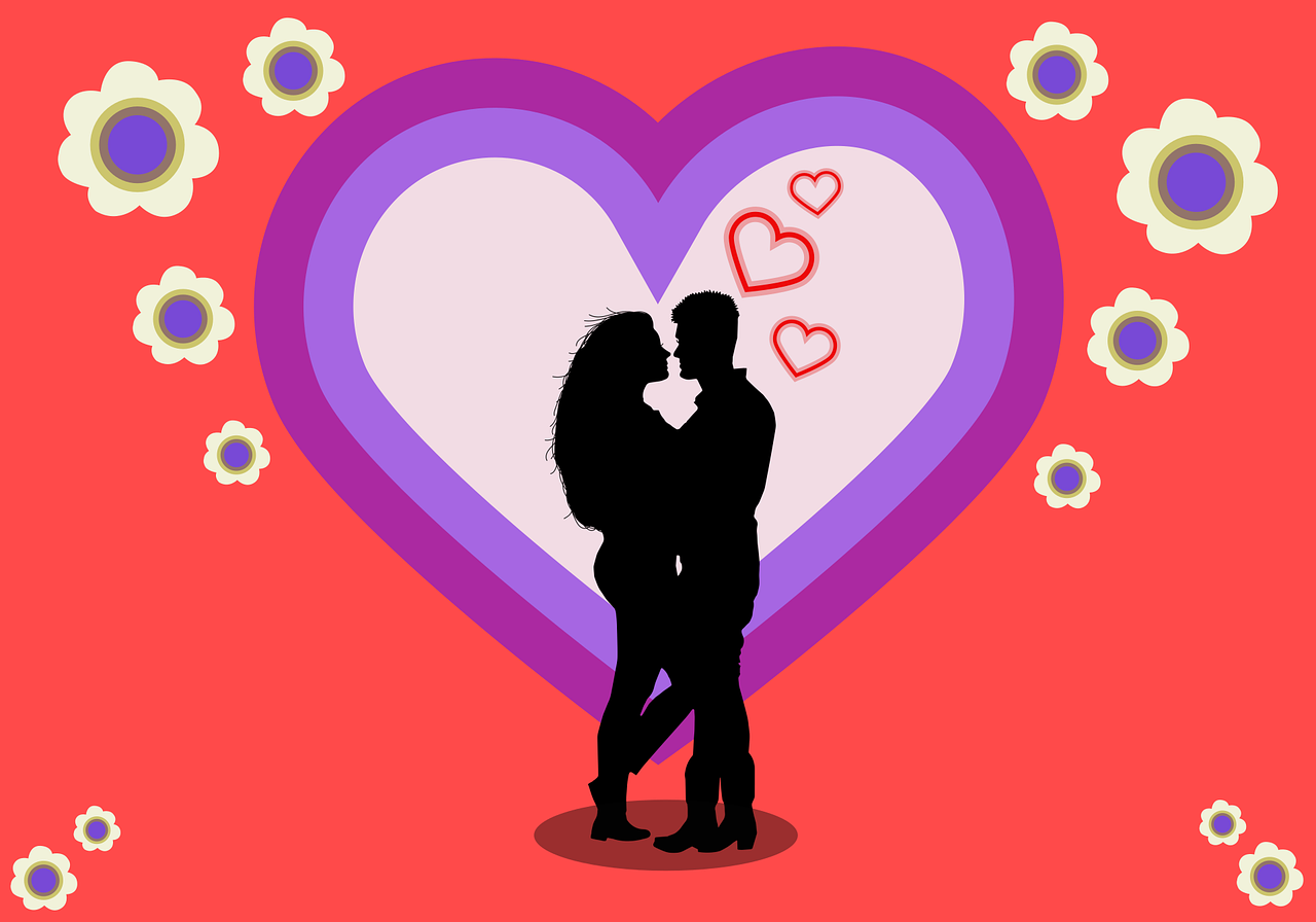 亲吻女孩的男性插图(女孩、男性、亲吻、情侣、人物、情人节)手绘插图_北极熊素材库