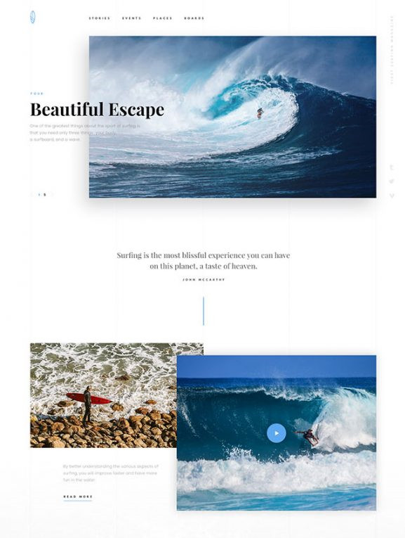 冲浪者的博客（单一产品页）电子商务网站模板0