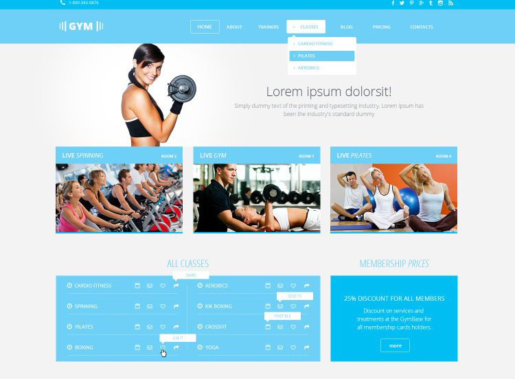 健身机构（运动器材）网站模板0
