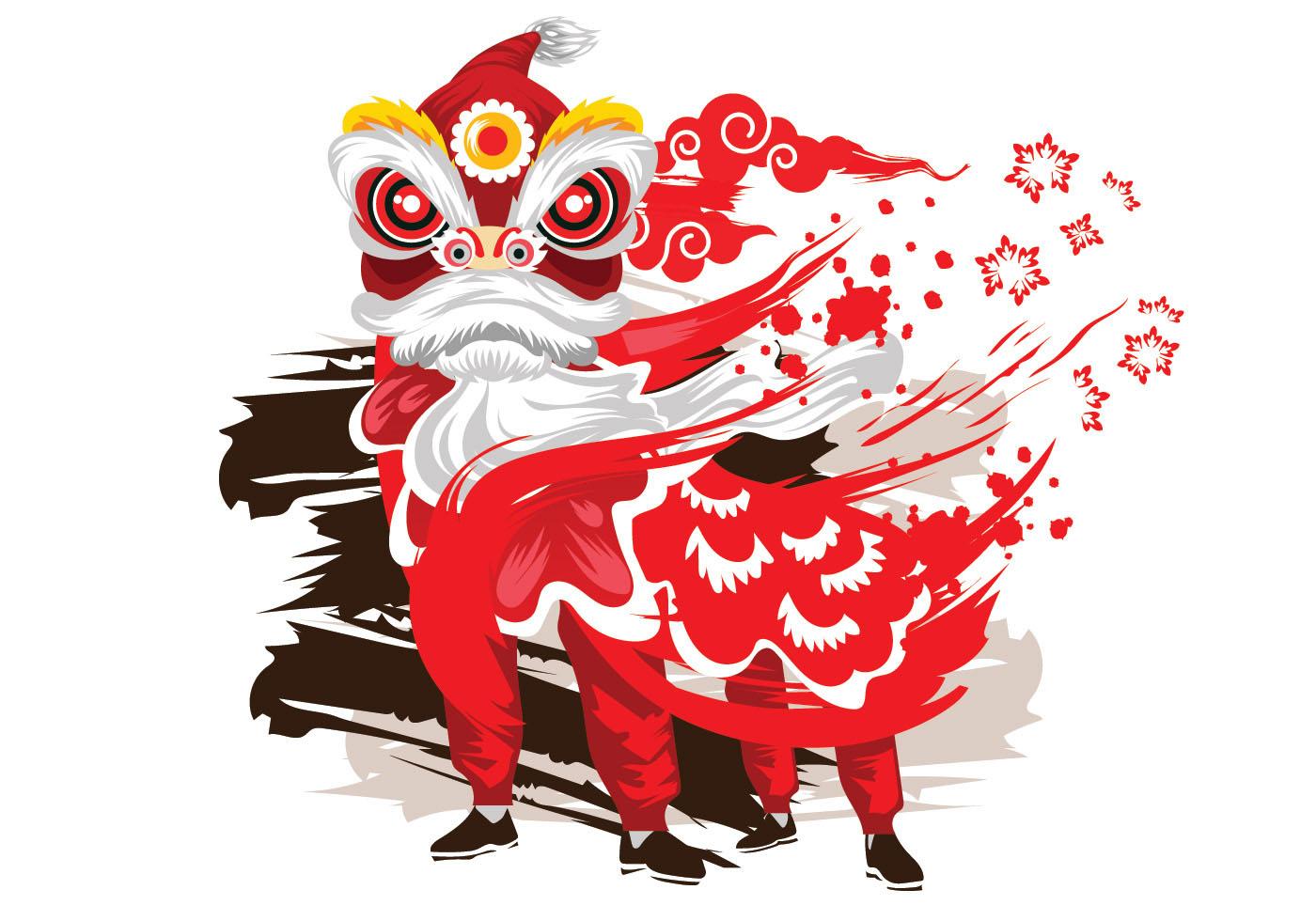 传统舞狮节背景插图0