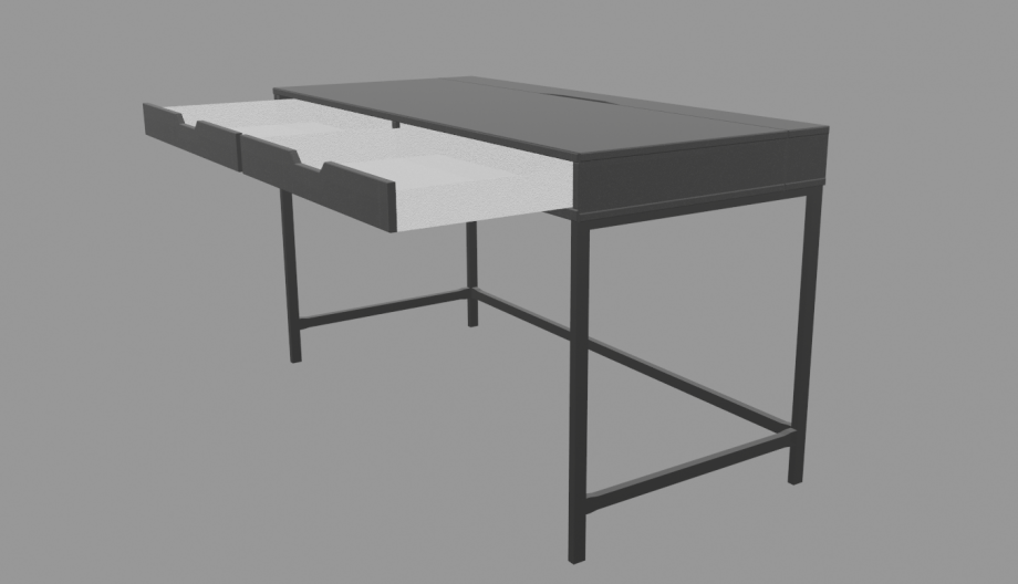 黑色的木桌3D模型1