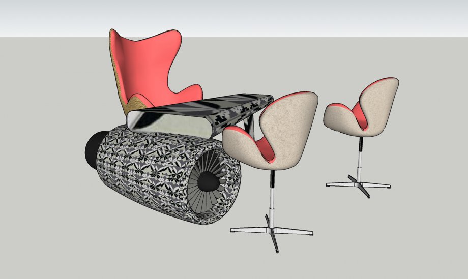 航空椅3D模型2