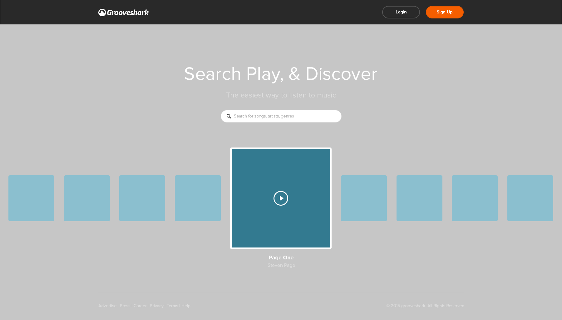 Grooveshark音乐（流媒体服务）网站模板0